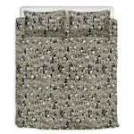 Scary Skeleton Pattern Print Duvet Cover Bedding Set