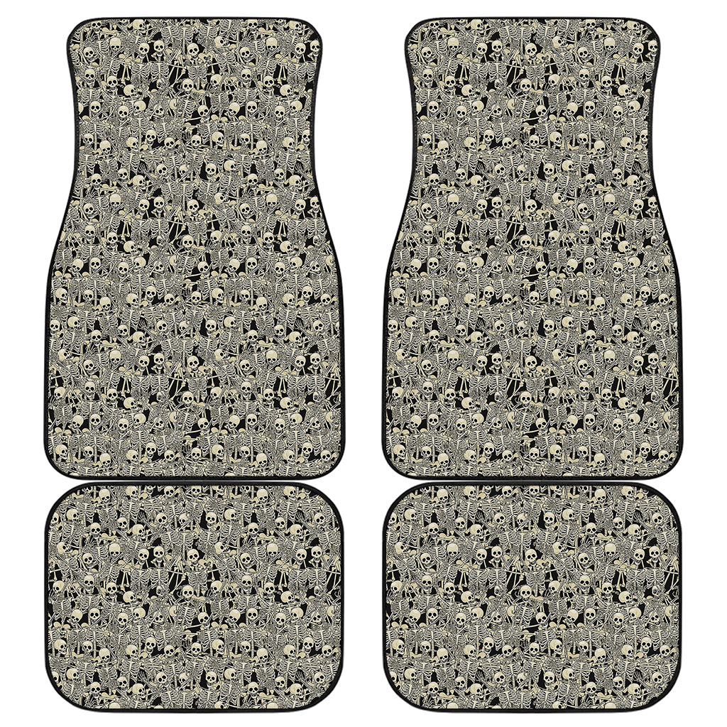 Scary Skeleton Pattern Print Front and Back Car Floor Mats