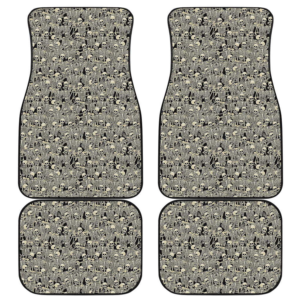 Scary Skeleton Pattern Print Front and Back Car Floor Mats