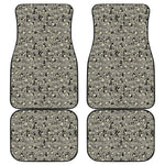 Scary Skeleton Pattern Print Front and Back Car Floor Mats