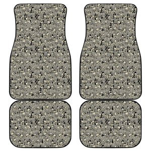 Scary Skeleton Pattern Print Front and Back Car Floor Mats