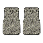 Scary Skeleton Pattern Print Front Car Floor Mats