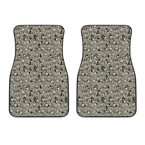 Scary Skeleton Pattern Print Front Car Floor Mats