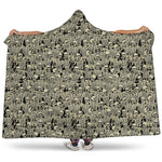 Scary Skeleton Pattern Print Hooded Blanket