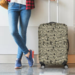 Scary Skeleton Pattern Print Luggage Cover