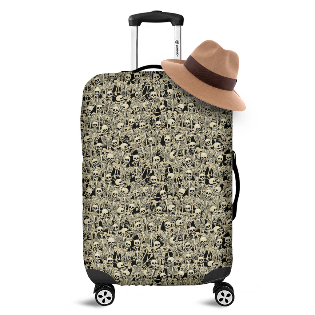 Scary Skeleton Pattern Print Luggage Cover