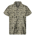 Scary Skeleton Pattern Print Men's Short Sleeve Shirt