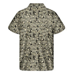 Scary Skeleton Pattern Print Men's Short Sleeve Shirt