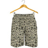 Scary Skeleton Pattern Print Men's Shorts