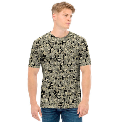 Scary Skeleton Pattern Print Men's T-Shirt