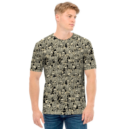 Scary Skeleton Pattern Print Men's T-Shirt