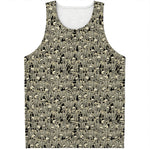 Scary Skeleton Pattern Print Men's Tank Top