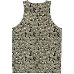 Scary Skeleton Pattern Print Men's Tank Top