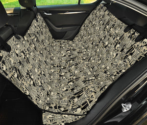 Scary Skeleton Pattern Print Pet Car Back Seat Cover