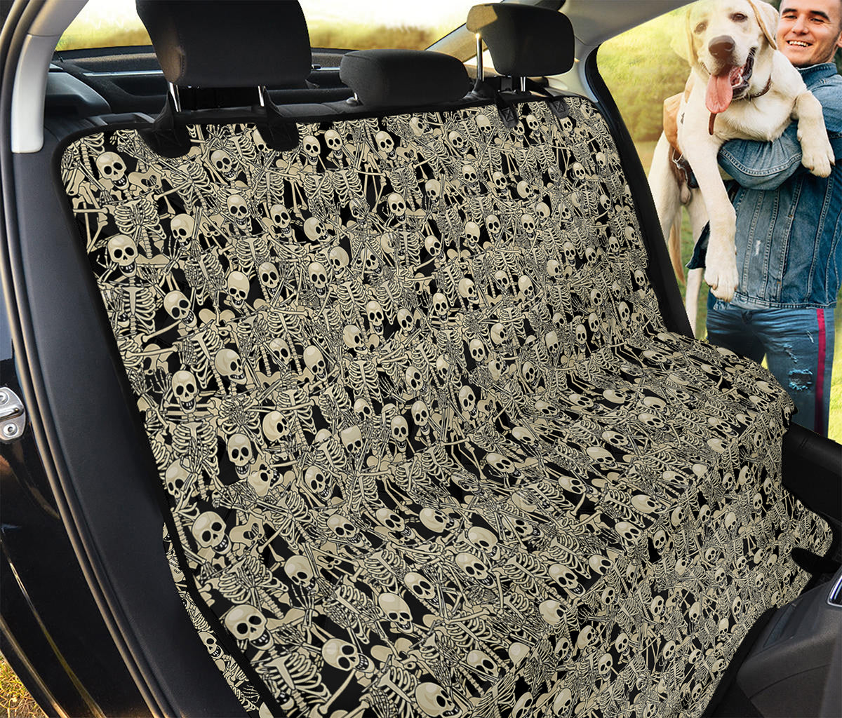 Scary Skeleton Pattern Print Pet Car Back Seat Cover