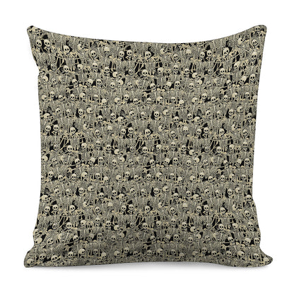Scary Skeleton Pattern Print Pillow Cover