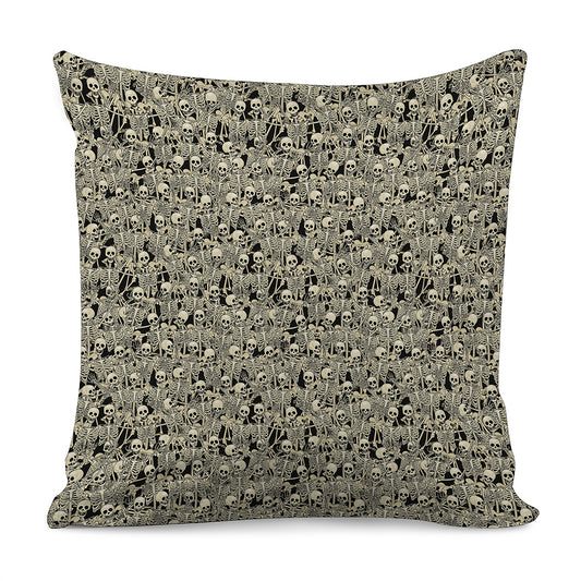 Scary Skeleton Pattern Print Pillow Cover