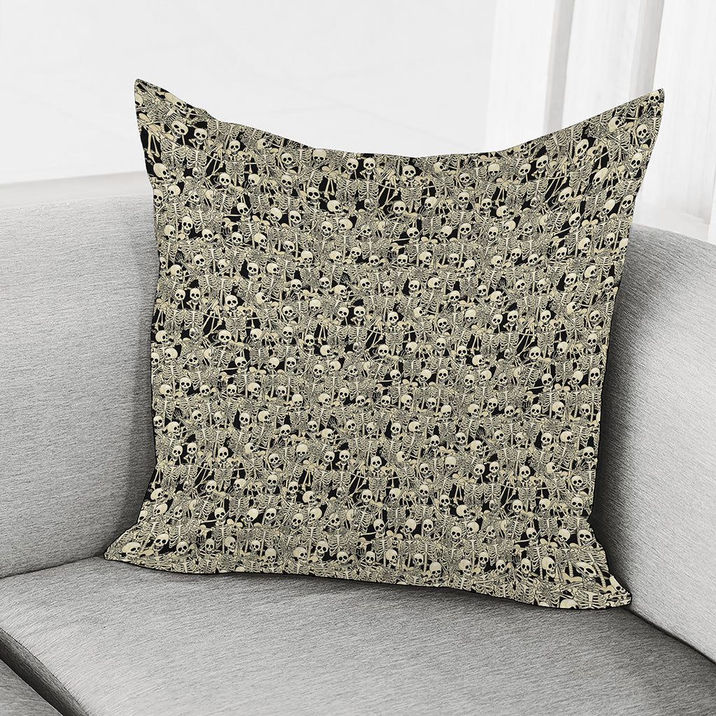 Scary Skeleton Pattern Print Pillow Cover