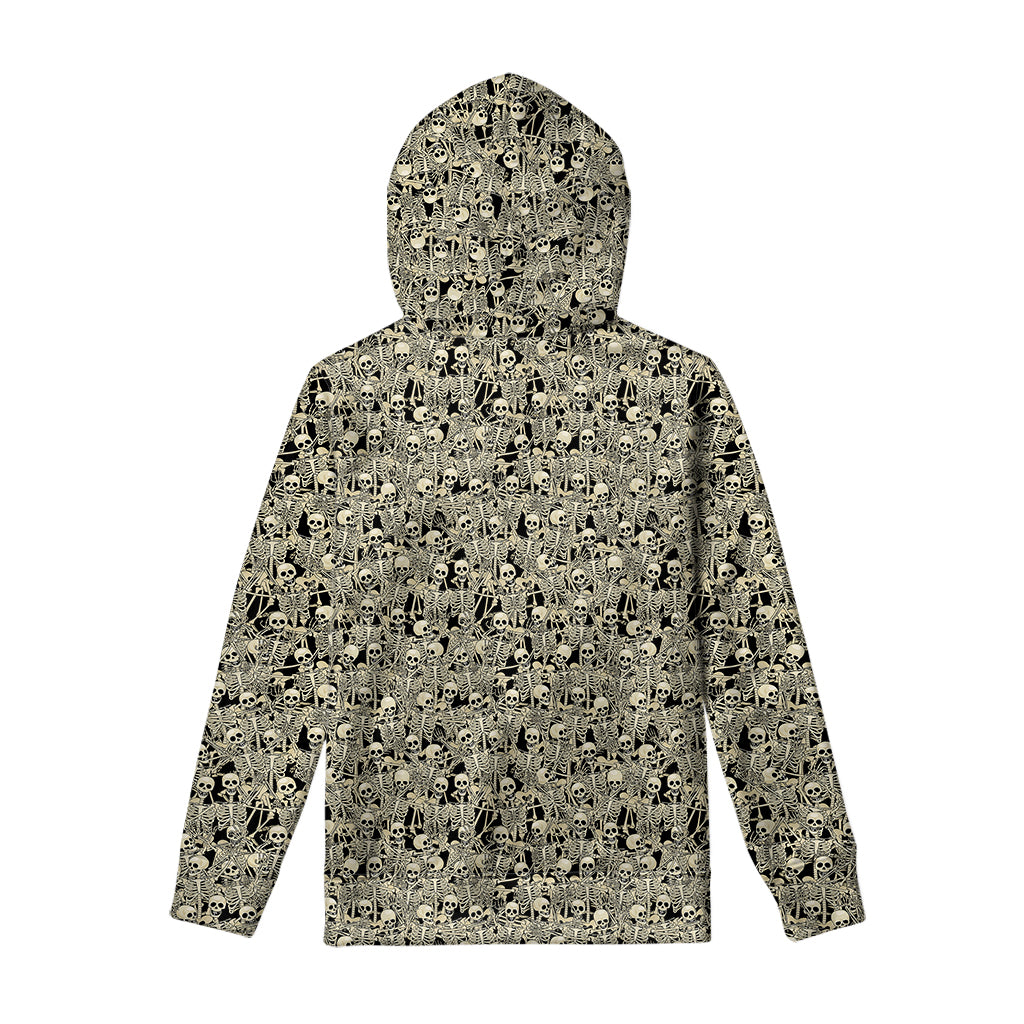 Scary Skeleton Pattern Print Pullover Hoodie