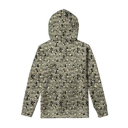 Scary Skeleton Pattern Print Pullover Hoodie