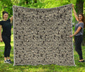 Scary Skeleton Pattern Print Quilt