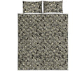 Scary Skeleton Pattern Print Quilt Bed Set