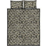 Scary Skeleton Pattern Print Quilt Bed Set