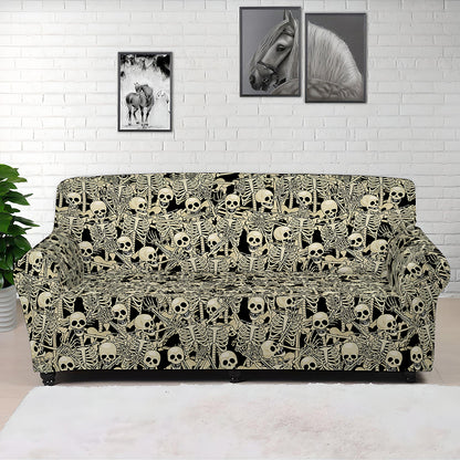 Scary Skeleton Pattern Print Sofa Cover