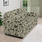 Scary Skeleton Pattern Print Sofa Cover