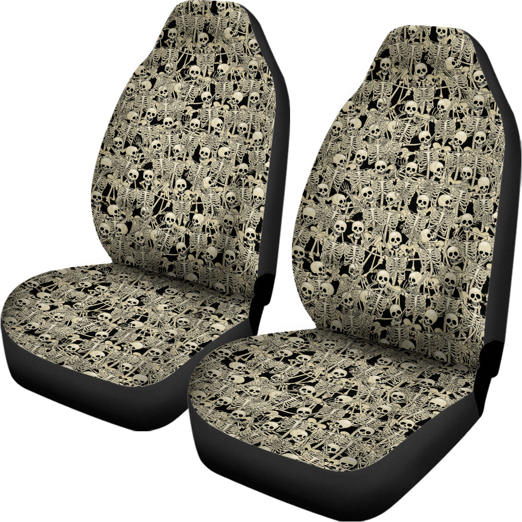 Scary Skeleton Pattern Print Universal Fit Car Seat Covers