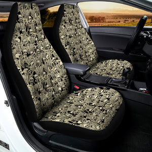 Scary Skeleton Pattern Print Universal Fit Car Seat Covers