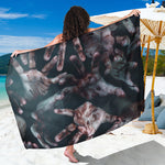 Scary Zombie Hands Print Beach Sarong Wrap