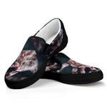 Scary Zombie Hands Print Black Slip On Shoes