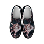 Scary Zombie Hands Print Black Slip On Shoes