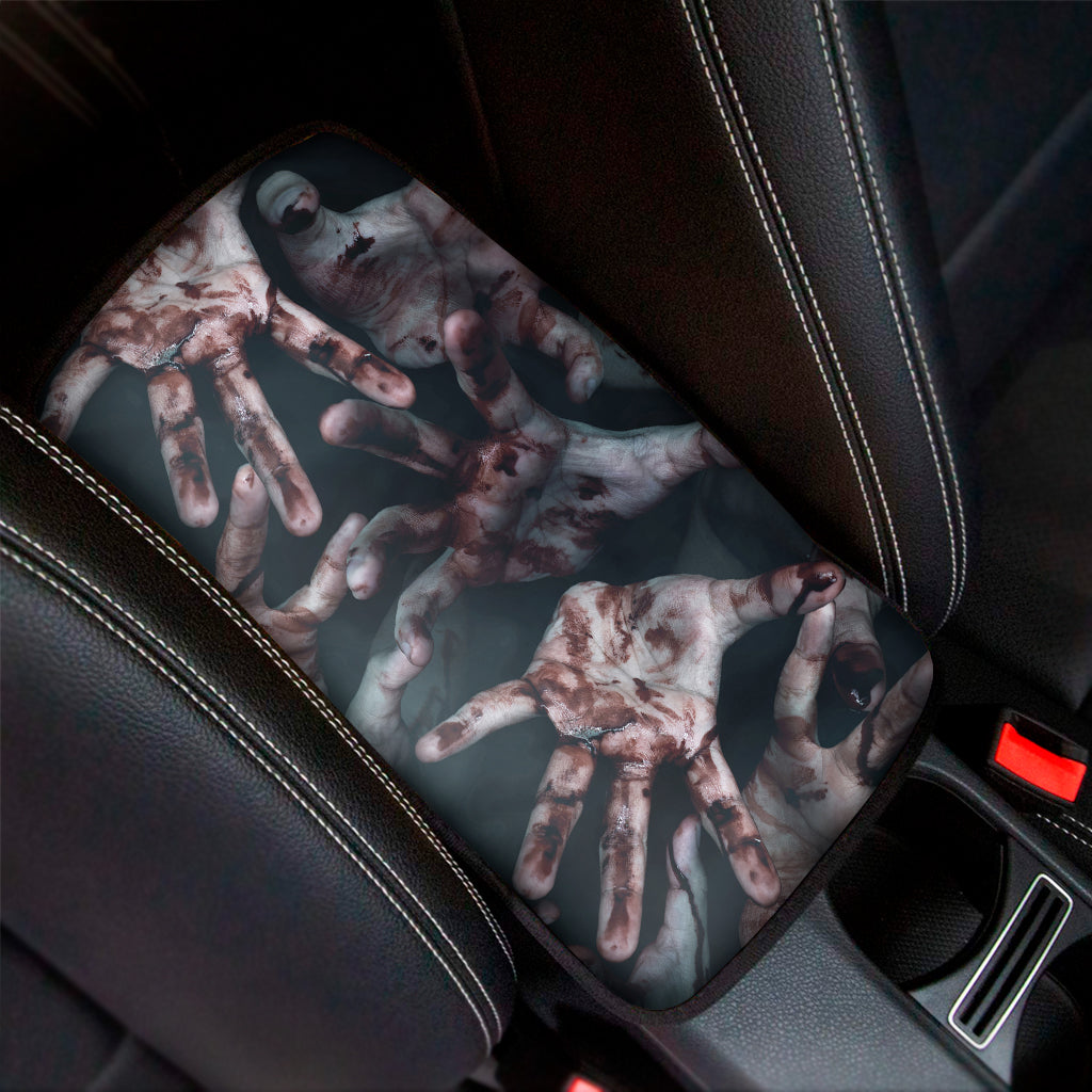 Scary Zombie Hands Print Car Center Console Cover