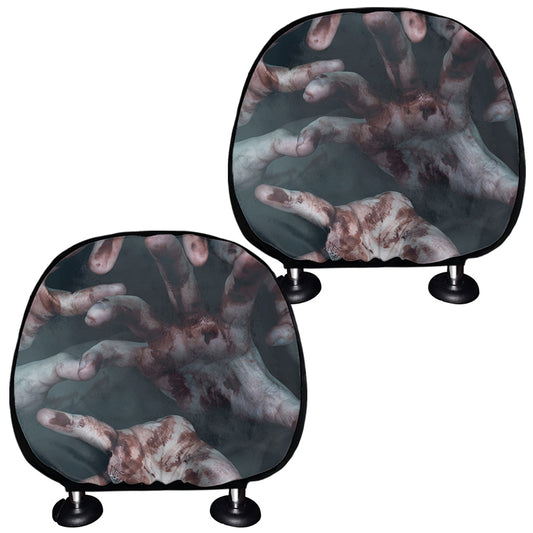 Scary Zombie Hands Print Car Headrest Covers