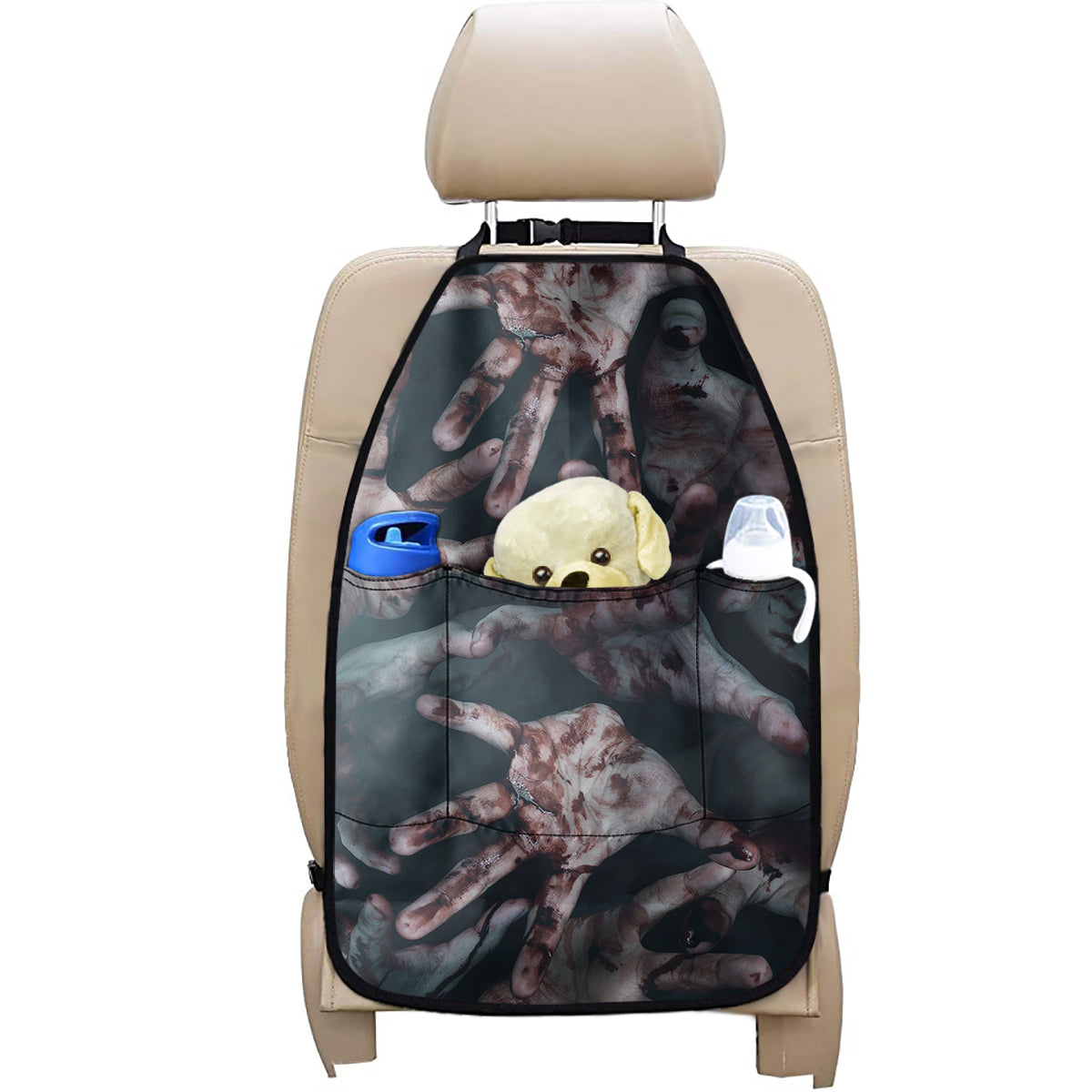Scary Zombie Hands Print Car Seat Organizers