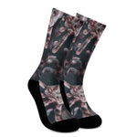 Scary Zombie Hands Print Crew Socks