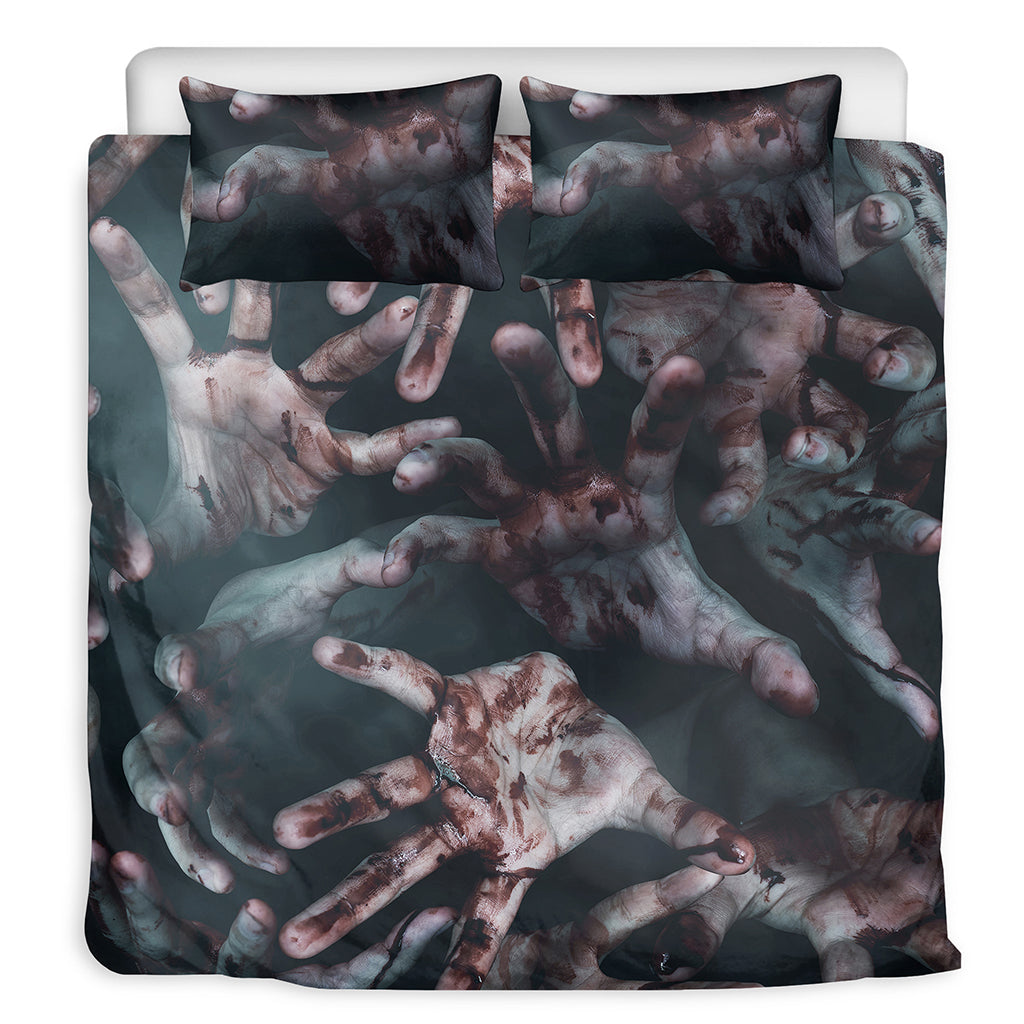 Scary Zombie Hands Print Duvet Cover Bedding Set
