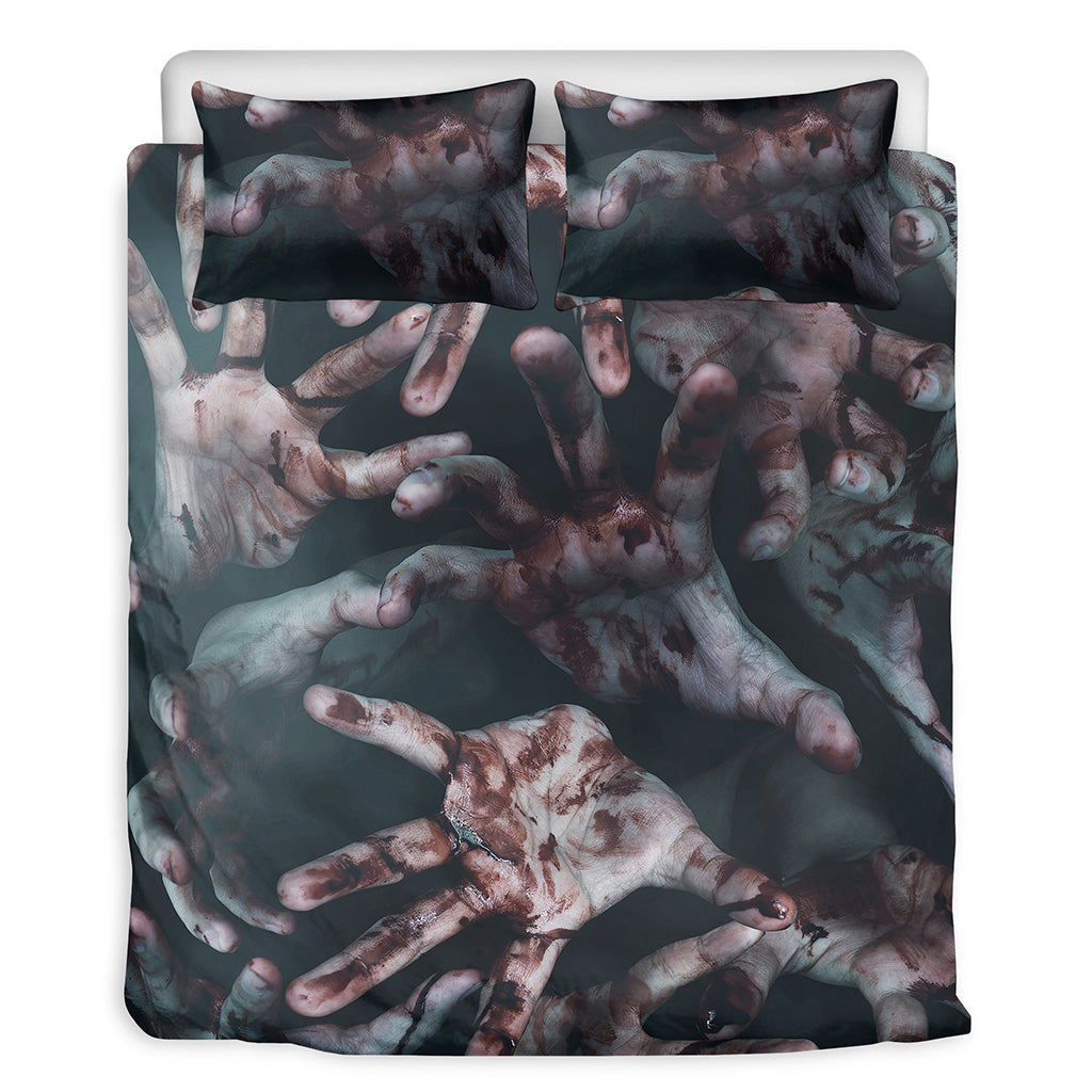 Scary Zombie Hands Print Duvet Cover Bedding Set