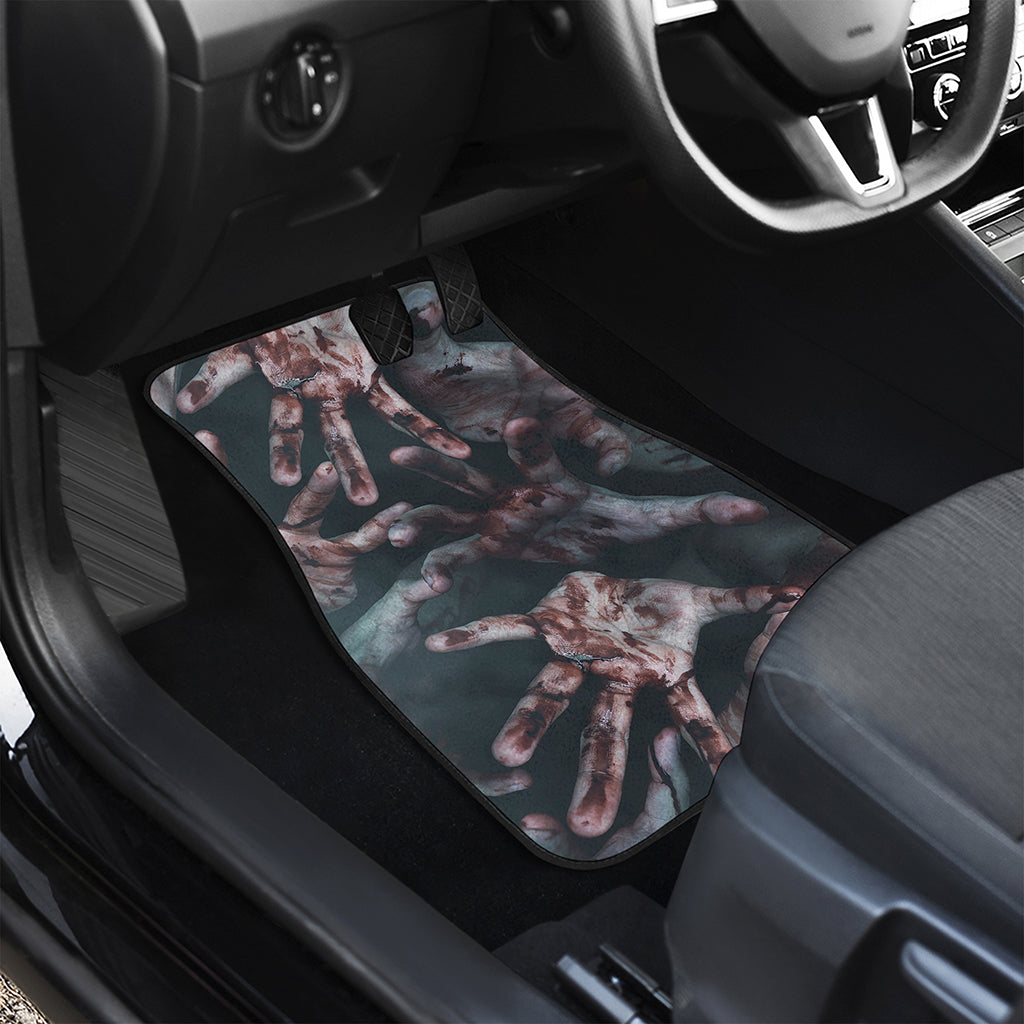 Scary Zombie Hands Print Front and Back Car Floor Mats