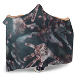Scary Zombie Hands Print Hooded Blanket