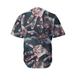 Scary Zombie Hands Print Men's Baseball Jersey
