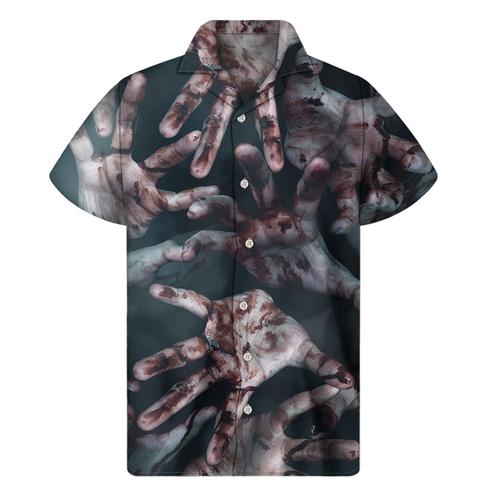 Scary Zombie Hands Print Men's Short Sleeve Shirt
