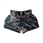 Scary Zombie Hands Print Muay Thai Boxing Shorts