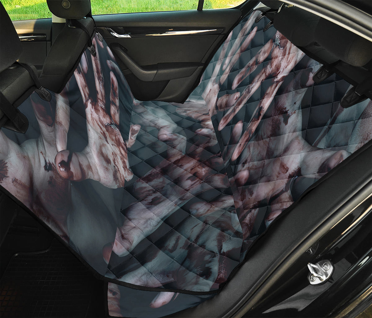 Scary Zombie Hands Print Pet Car Back Seat Cover