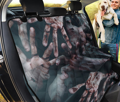 Scary Zombie Hands Print Pet Car Back Seat Cover