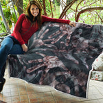 Scary Zombie Hands Print Quilt