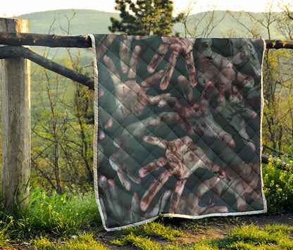 Scary Zombie Hands Print Quilt