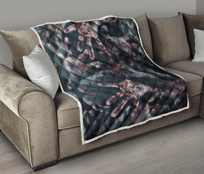 Scary Zombie Hands Print Quilt
